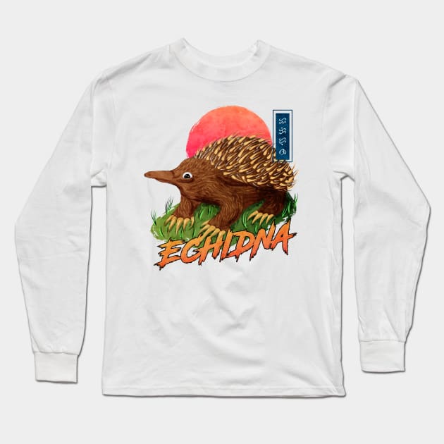 Echidna - white Long Sleeve T-Shirt by Thor Reyes